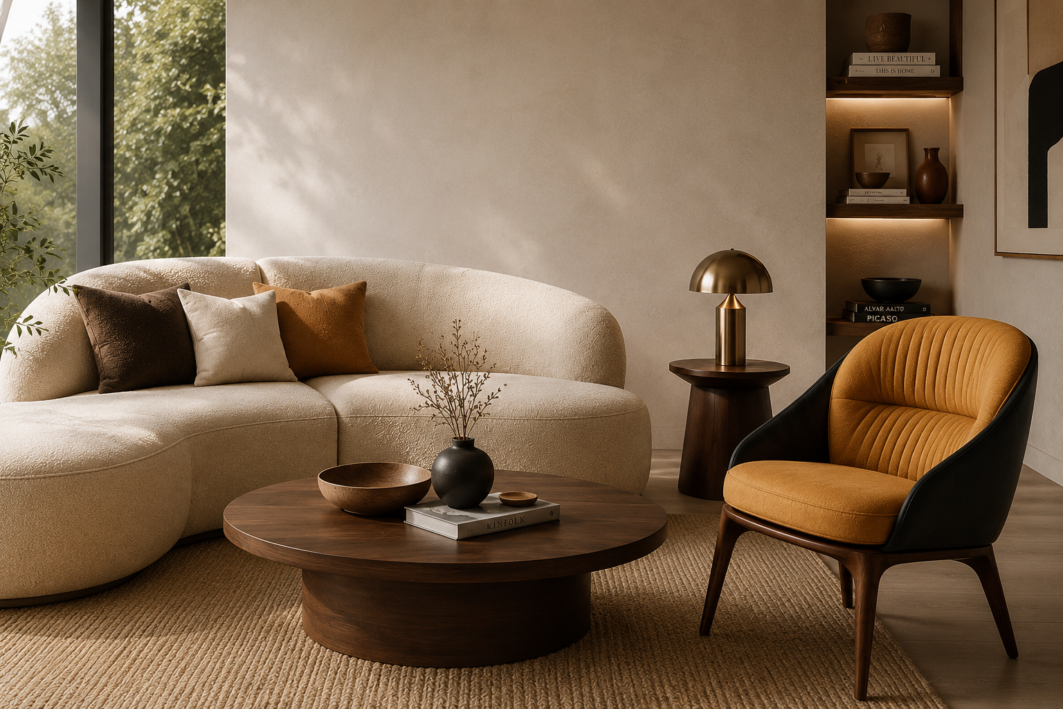 Warm modern living room