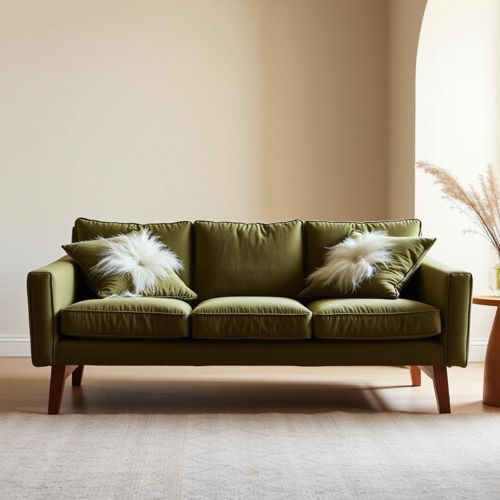 Olive Linen Sofa